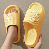 Women Soft Sole House Slippers 2024 Summer Beach Thick Platform Slipper Sandals Women Korean Eva Slippers Couple Home Flip