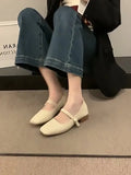 Gentle Wind Evening Shoes Shallow Mouth Square Head Thick Heels Grandma Shoes With Skirt Fairy Style Soft