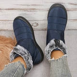 Non Slip Waterproof Snow Boots for Women Keep Warm Faux Fur Ankle Boots Woman Plus Size Winter Cotton Padded Shoes