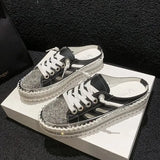 Women Crystal Shoes 2023 spring Fashion Bing Lace Up Ladies Casual Shoes Comfortable Round Toe Platform Sneakers white