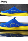 Men Slippers Mesh Air Summer Shoes Man Outdoor Sandals Breathable Mules Super Light Male Slipper Non-slip Flats 48 for