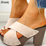 Women's Sandals 2023 High Heels Summer Sandals Platform Shoes Woman Heels Chaussure Femme Outdoor Heel Slippers Summer
