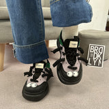 Reds New Big Eyes Cute Big Head Shoes Female Original Niche Breathable Platform Shoes All-match Casual Sports