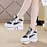 High Heel Sneakers Women's Chunky Shoes Wedge Sneakers Girls Pink Platform Tenis Trainers Woman Thick Soled Shoes