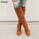 New Women Knee-High Boots Lace Up Sexy High Heels Women Shoes Lace Up Spring Autumn Boots Warm Size New Fashion