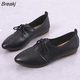 Big Size 2023 Spring Women Flats Shoes Women Genuine Leather Flats Ladies Shoes Female Cutout Slip on Ballet Flat
