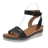Strap Wedge Sandals for Women Summer 2023 High Heel Open Toe Buckle Gladiator Shoes Woman Non Slip Platform Sandals