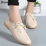 Genuine Leather Summer Loafers Women Casual Shoes Moccasins Soft Pointed Toe Ladies Footwear Women Flats Shoes