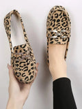 Leather Women Flats New Brand Handmade Women Casual Leather Shoes Leather Moccasin Fashion Leopard Print Women Driving
