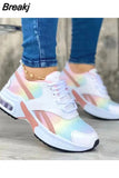 Sneakers Spring and Autumn New Lace Up Wedge Platform Shoes 2023 Outdoor Fashion Air Cushion Casual