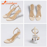 High Heeled Women Sandals 2023 New Fashion Spring Summer Simply Sandals Shoes European Style Fashion Buckle Strap