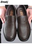 Shoes Genuine Leather Casual Shoes For Men Flat Platform Walking Shoes Outdoor Footwear Loafers Breathable