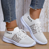 Breathable Running Shoes for Women Non Slip Knitted Green Sneakers Woman Soft Sole Slip On Casual Flats Plus Size