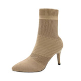 Sock Boots Knitting Stretch Boots High Heels for Women Fashion Shoes 2023 Spring Autumn Ankle Boots Female Size 42