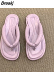 Flip Flops Beach Shoes Womens Slippers Outdoor Slides Candy Colors Fashion Pantofle Low Hawaiian Sabot Flat Luxury