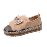 Ladies' Casual Shoes, Fashion, Low-Top Shoes, New Style Muffin Soles, Foot Covers, Hairy Single Shoes In Spring
