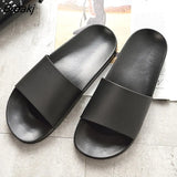 Home Men Slippers Simple Black White Lovers Shoes Non-slip Bathroom Slides Flip Flops Indoor Women Platform