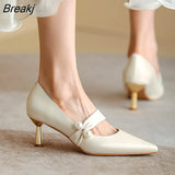 High Heels Women's Pointed Toe New Spring Autumn Wedding Shoes Temperament Pearl Single Shoes Luxury Designer