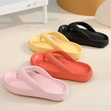 Soft Sole EVA Women's Flip Flops 2023 Summer Beach Non-slip Cloud Slippers Women Thick Platform Clip Toe Bathroom