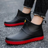 Fashion Men and Women Waterproof Short Rain Boots Non-slip Kitchen Water Shoes Thick-soled Fishing Rubber Shoes Size