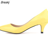 Sexy Pointed Toes 5cm Low Med Kitten High Heels Women Pumps Shoes Spring Brand Design Dress Wedding Shoes Big Size