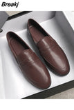 woman oxford shoes chunky heels loafers slip on brogues round toe all-match moccasins women leather derby shoes