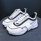 2023 Spring Reflective Platform Sneakers Women Shoes Korean Lace Up Chunky Sneakers Mixed Color Women's Vulcanize