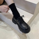 Hot Sale Shoes for Women Mary Janes Women's High Heels Fashion Lace Up Casual Boots Women New Round Toe Platform