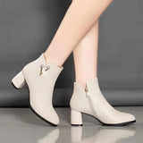 Women Ankle Boots 2024 New Black Round Toe Block Heel Zipper Booties Fashion Rhinestone Warm Plush Snow Boots Botas