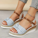Wedge Sandals for Women Summer Peep Toe Non Slip Gladiator Shoes Woman Fashion Bowtie Platform Sandalias Mujer