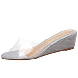 SummerTransparent Slippers Women Fashion Comfortable Wedges Sandals Women Low-heeled 4.5CM Shallow Women Slides Beach