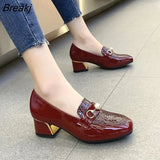 New Shoes Women Heels Leather Sandals Summer Heel Pearl Sandals Heel Leather Femme High Heels Mary Jane