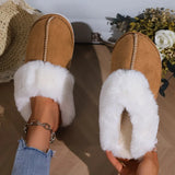 Winter Warm Fur Indoor Home Slippers Women Fluffy Comfort Soft Bedroom Slippers for Couples Flat Non Slip House Shoes