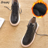 Shoes Women Winter Boots Warm Plush Cold Winter Women Ankle Boots Thick Sole Female Botas Pink Black