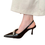Breakj 2025 New Sharp Tip Fine Heeled Korean Version Of High Heel Temperament Thin French Fashion Water Drill Head With Women's