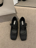 And Winter 2024 New Style Thick-Heeled Mary Jane Shoes With Square Head Style With Skirt And Single Shoes For Women's