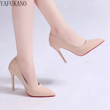 Autumn New Red Sole Women Pumps Korean Style Fashion Pointed High Heels Bright Leather Shallow Mouth Woman