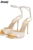 Strap Women's Sandals Square Toe Stylish Stiletto 2023 New Runway Pumps Party Women Shoes Thin High Heels Wedding