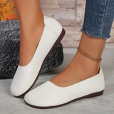 Breakj Round Head Spring New Shallow Mouth Single Shoes Inside And Outside Soft Leather Pedal Pedal Leisure Large Size Mother