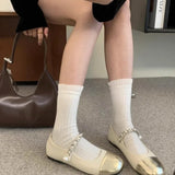 2024 New Style Soft Leather, Small Fragrant Style, Thick Heel, Mary Jane Shoes, French Retro Color, One Word With Single