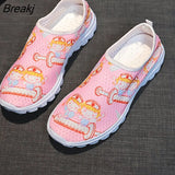 New Fashion Comfort Soft Casual Shoes Mesh Women's Sneakers Sweet Cartoon Slip on Nurse Female Ladies Sports