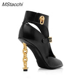 Chain Gladiator Sandals Women High Heel Shoes Runway Slingback Star Style Pumps Banquet Party Sexy Women's Sandals