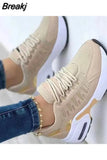 Sneakers Spring and Autumn New Lace Up Wedge Platform Shoes 2023 Outdoor Fashion Air Cushion Casual
