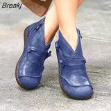 Winter Retro Women Boots Fashion Genuine Leather Ankle Boots Zapatos De Mujer Vintage Warm Botas Botines