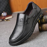 Men's Genuine Leather Shoes 38-46 Head Leather Soft Anti-slip Rubber Loafers Shoes Casual Plus Velvet Autumn Winter