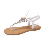 New Flat Transparent Rhinestones Pintoe Women's Sandals, Fashion Casual Light Beach Cool, Shoes