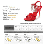 Catwalk High Heels Stiletto Sexy Platform 11cm Sandals Female Summer Red party Shoes Woman Sandals Cross Straps Size
