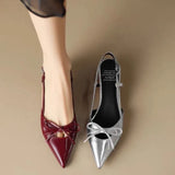 Silver Heel 2024 Elegant Party Dress Shoes for Women Sandals Women's Pointed Toe Heels Designer Stripper Shoe