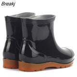 Men Rainboots Spring Autumn Male Ankle Boots Waterproof Fishing Wading Shoes Car Wash Work Footwear Slip-On Plastic