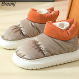 Fur Slippers Women Plush Warm House Slippers Slip on Flat Soft Casual Shoes Slides Couple Cotton Indoor Home Floor